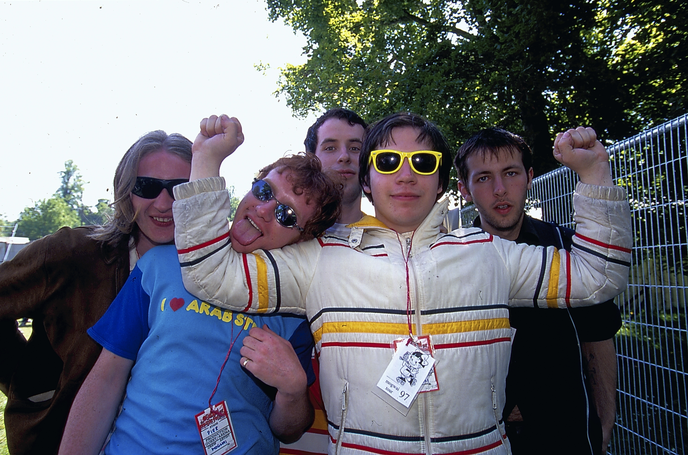 Scottish band Mogwai backstage at a music festival.