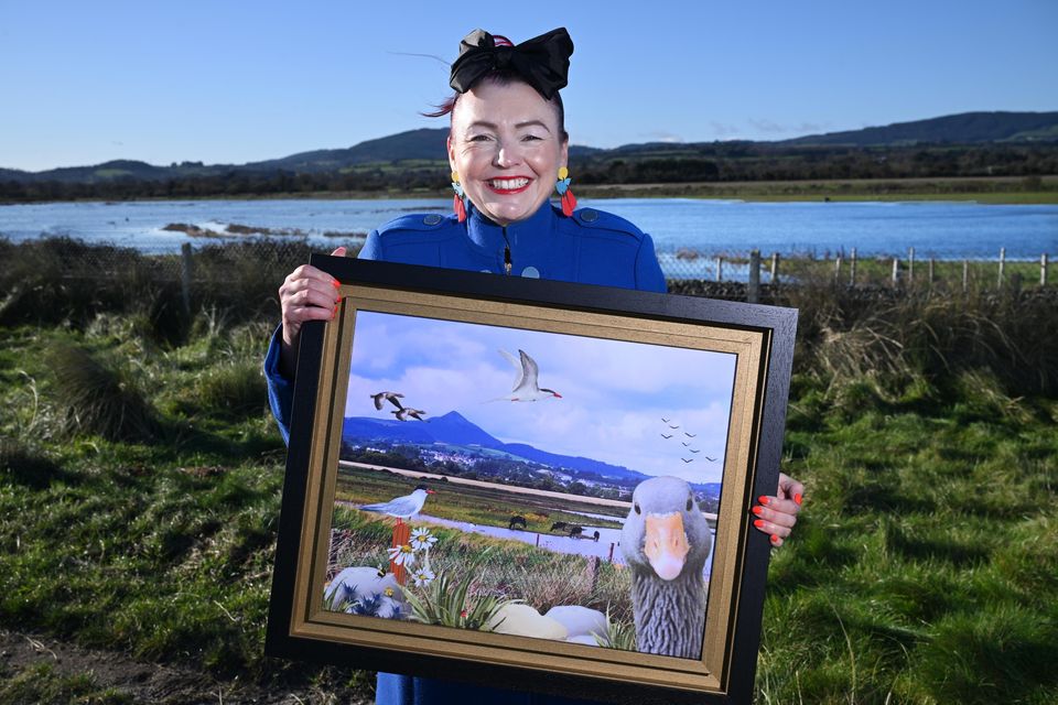 Kelly Hood pictured in Kilcoole, County Wicklow, with a piece from her new 'Born Mucky' collection. Photo: Bryan Meade