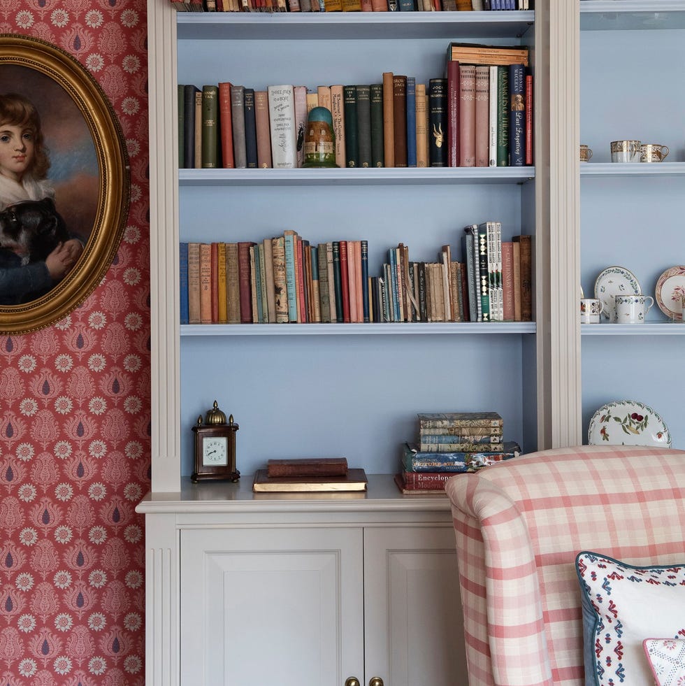 a bookshelf with books