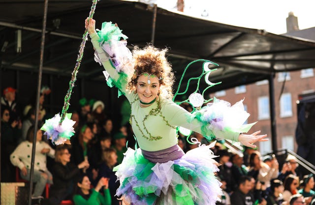 A performer in the Dublin parade