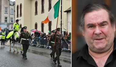 Tragic resident remembered as Letterkenny toasts St Patrick in the rain