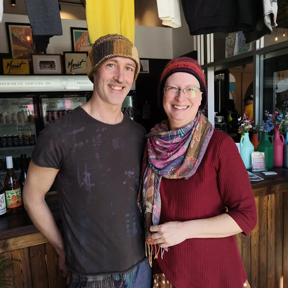 Lisa Aune, right, and Allen Lewis, left, drove all the way from Saskatoon, Sask., to Hamilton to attend the Junos.