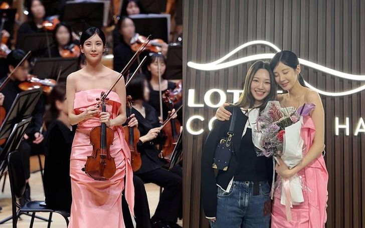 Girls' Generation's Seohyun, left photo, and Seohyun with Hyoyeon / Courtesy of KKUM ENT, captured from Hyoyeon's social media