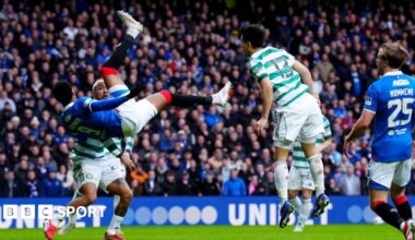 Henrik Larsson scores for Celtic against Rangers in 2000