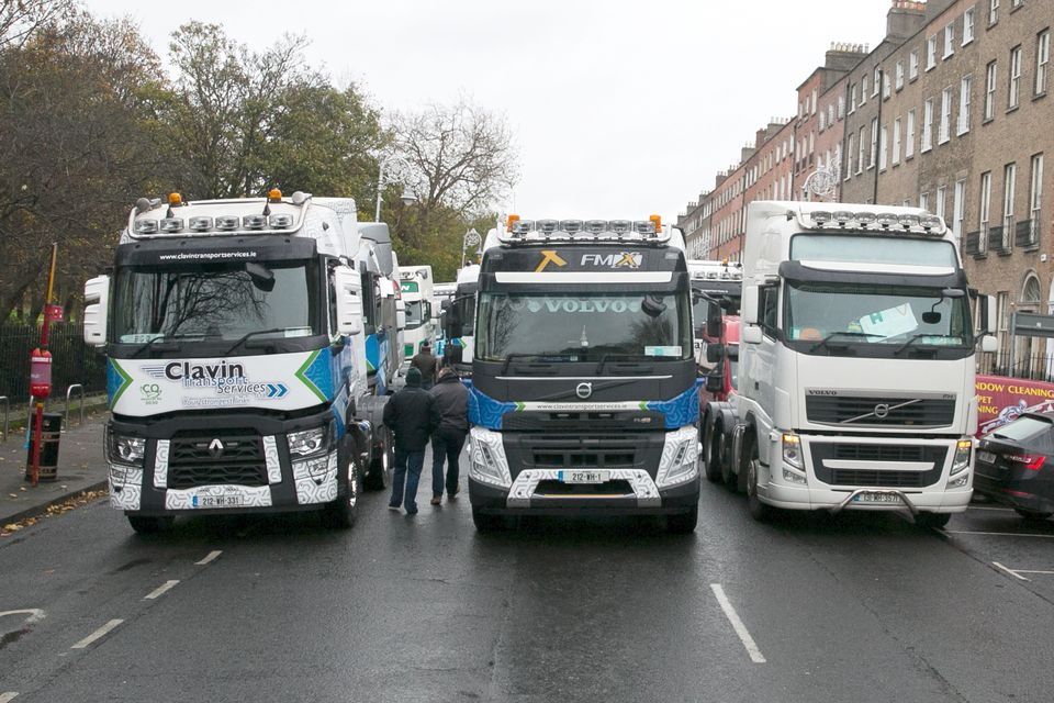 File image of a haulier protest in Dublin.