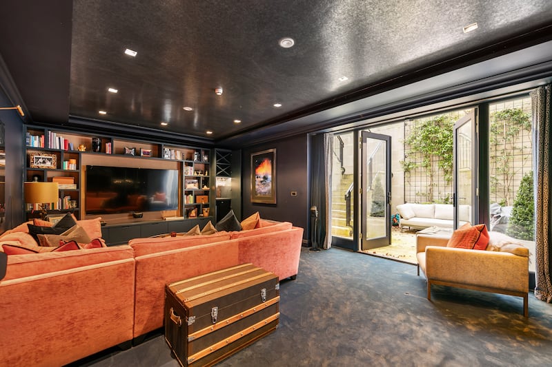 Media/family room at basement level