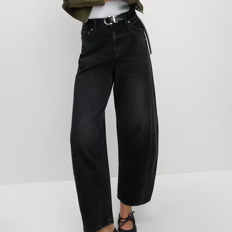 M&amp;S, Mid Rise Barrel Leg Jeans