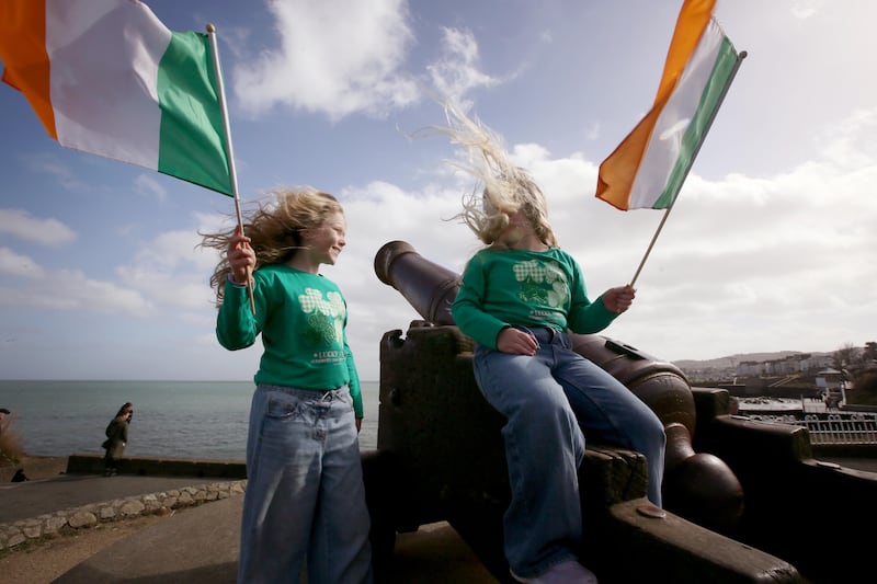 Sisters Imogen (6) and Elodie Barry (8) in Dún Laoghaire. Photograph: Mark Stedman