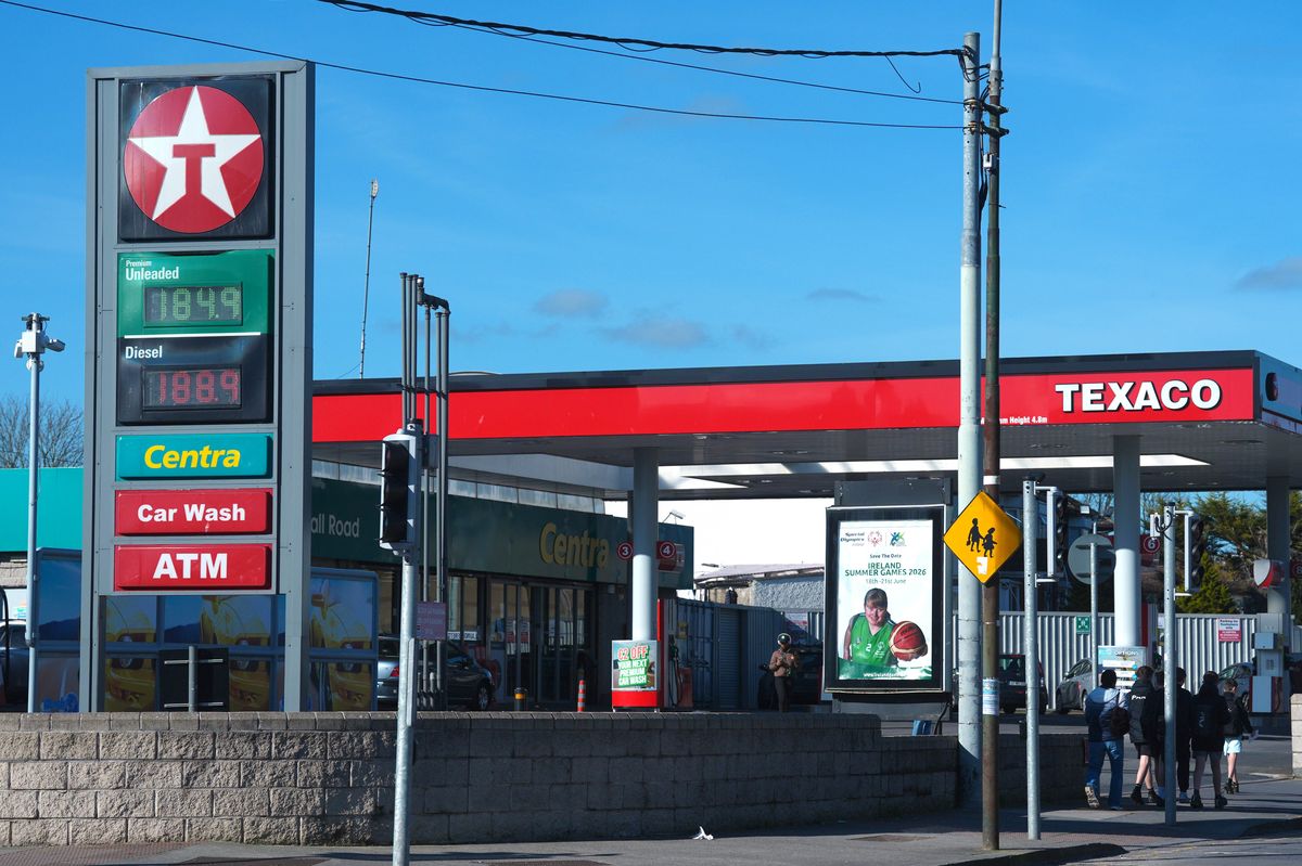 Fuel prices shown at a Texaco garage on Dublin's Northside.