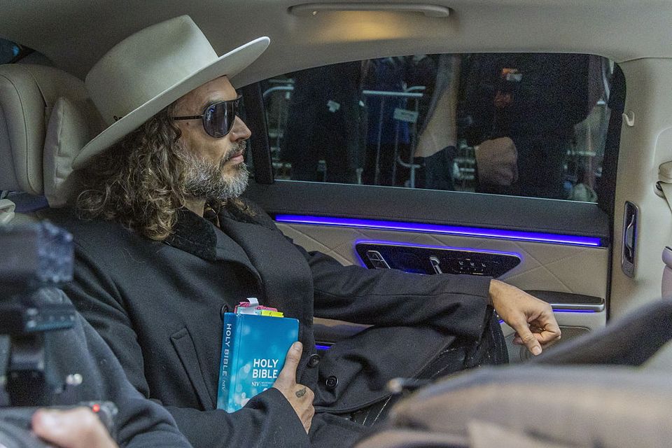 Russell Brand leaves the Southwark Crown Court after a recent court sitting. Photo: Marcin Nowak/Anadolu via Getty.