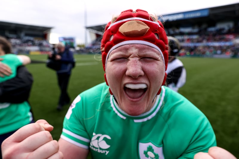Aoife Wafer after the Ireland vs Scotland game during the 2024 Guinness Women's Six Nations Championship. Photograph: Ben Brady/Inpho