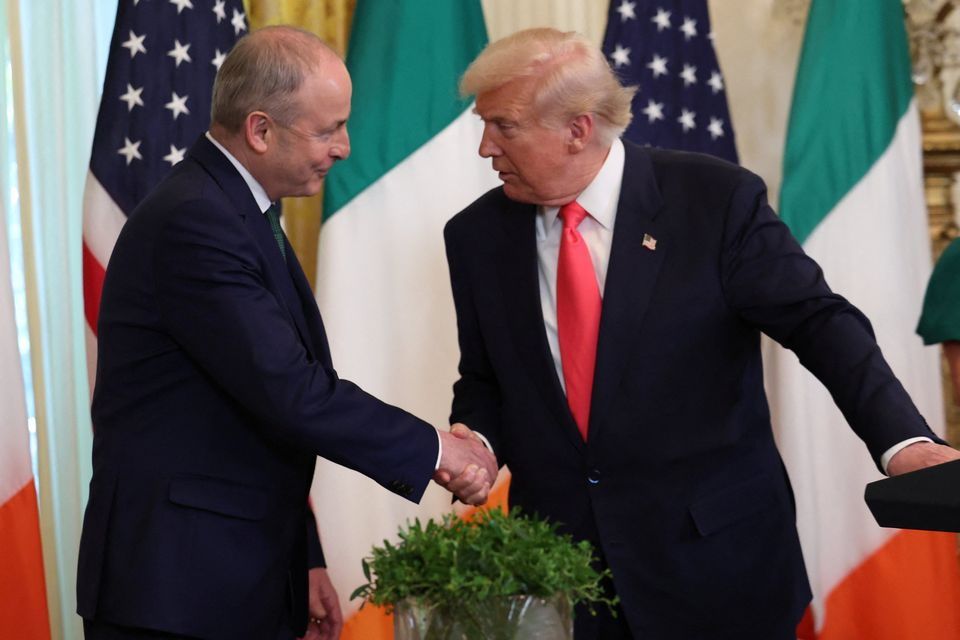 Taoiseach Micheál Martin and US President Donald Trump at the White House last year. Photo: Reuters