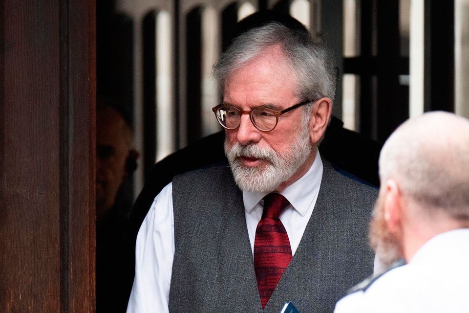 Former Sinn Fein president Gerry Adams arrives at the Royal Courts of Justice, in central London, where a civil claim is being brought against him for just £1 in damages by three men who were injured in Provisional IRA bombings on the UK mainland in the 1970s and 1990s. James Manning/PA Wire