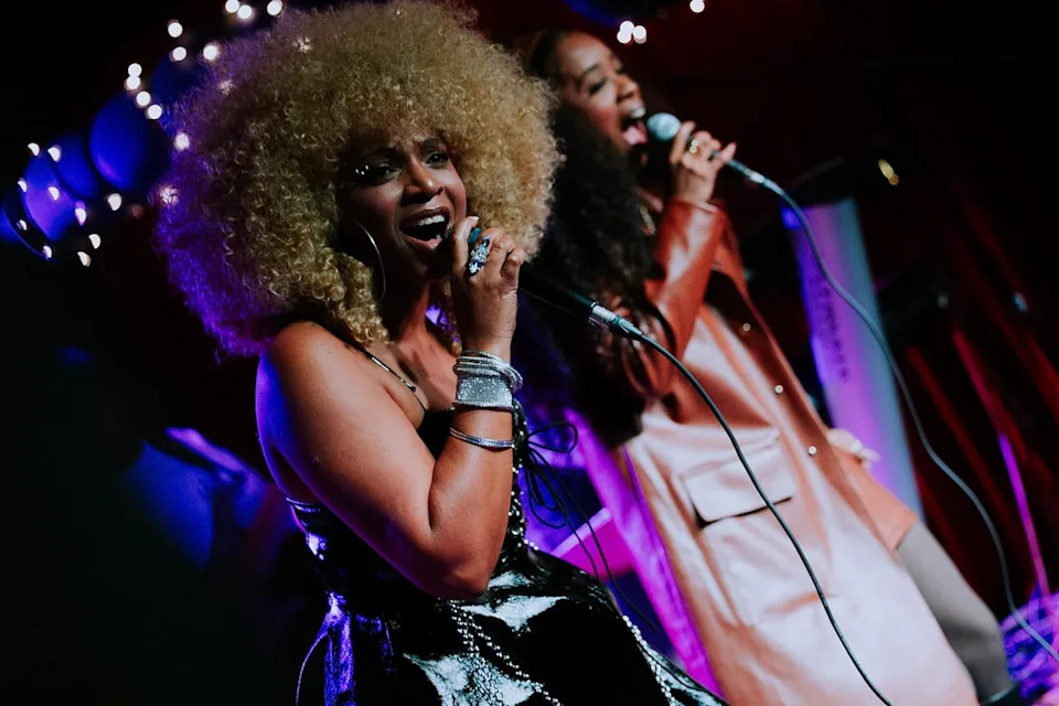 Ammoye, left, and Samora perform at Ridiculous in Hamilton on Friday night. They are up for Reggae Recording of the Year at this year's Junos.