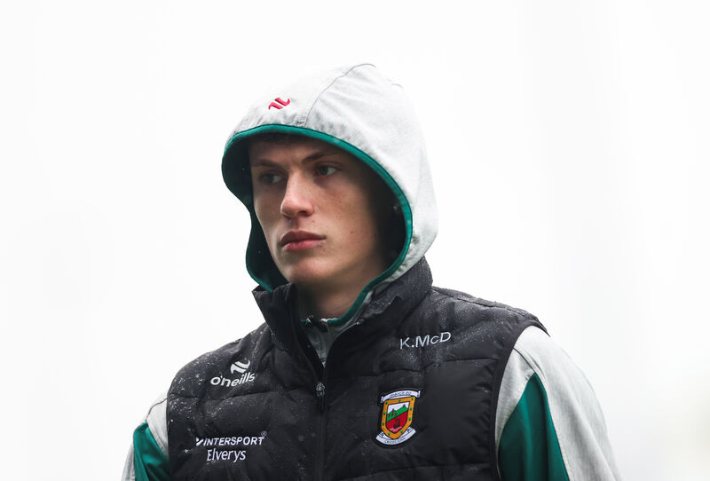 Mayo’s Kobe McDonald arrives in Castlebar for the clash with Armagh. Pic: James Crombie/Inpho