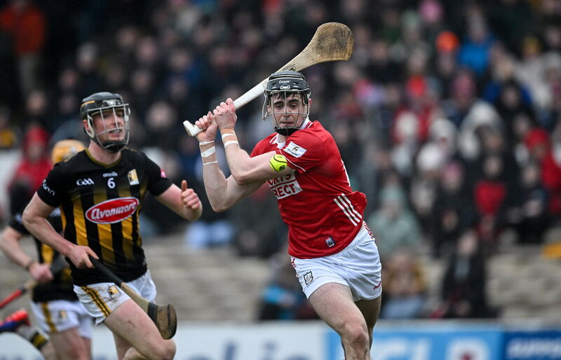 Cork captain Darragh Fitzgibbon about to shoot for goal. Picture: Ray McManus/Sportsfile