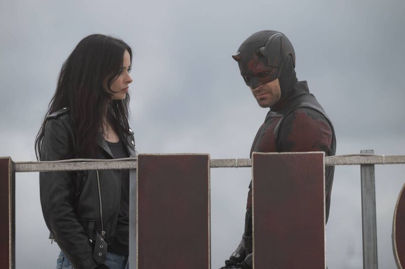 Jessica Jones (Krysten Ritter) and Matt Murdock / Daredevil (Charlie Cox) in Marvel Television's Daredevil: Born Again on Disney+. Picture: Jojo Whilden