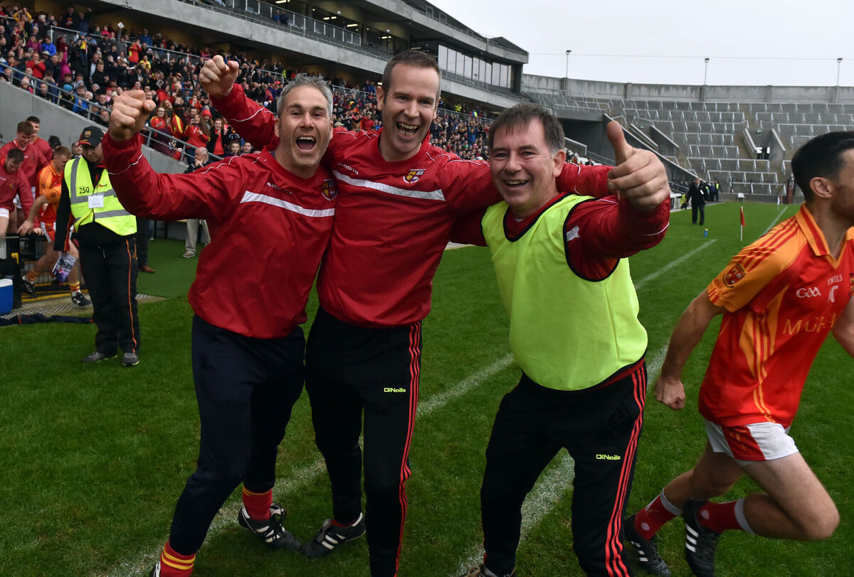  Former Mallow manager Keith Moynihan (centre) with selectors Denis Casey and Kevin McCarthy after winning the PIFC in 2017. Picture: Eddie O'Hare