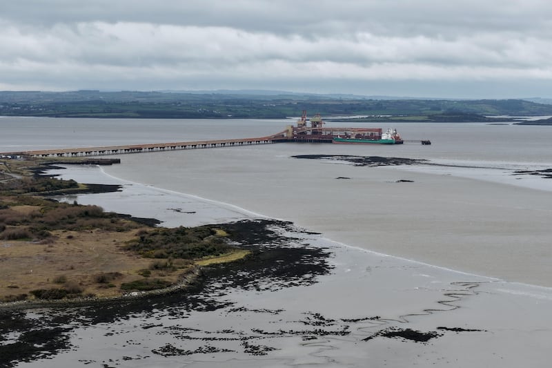 A vessel at the jetty of the Aughinish Alumina plant on the Shannon estuary. Photograph: Alan Betson