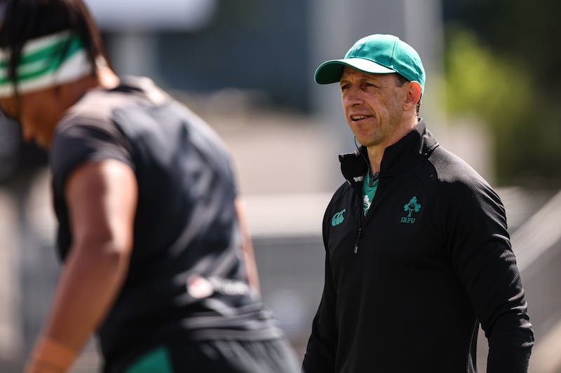 Ireland women's head coach Scott Bemand has signed an extension to his contract up to the 2029 Women's Rugby World Cup. Photograph: Ben Brady/Inpho 