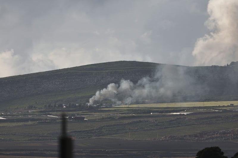 Smoke rises from a village in southern Lebanon as a result of an Israeli strike, as seen from the Israeli side of the border in Kibbutz Dan, Upper Galilee, northern Israel, March 30th, 2026. Photograph: EPA