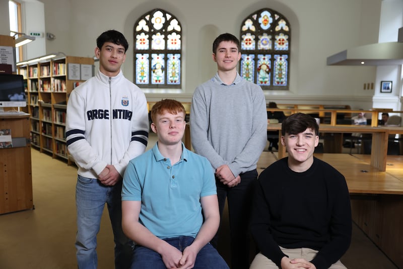 James Lee (sixth year), Simon Ward (fifth year), Nicholas Hunter (fifth year) and Daniel Maguire (fourth year) - all students at Clongowes.