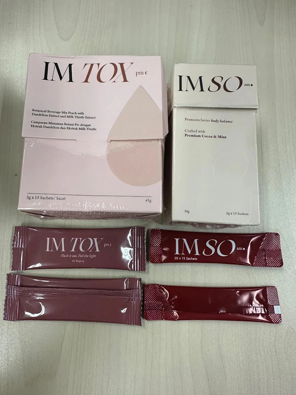 IM SO am and IM TOX pm are marketed to be taken together for slimming purposes.