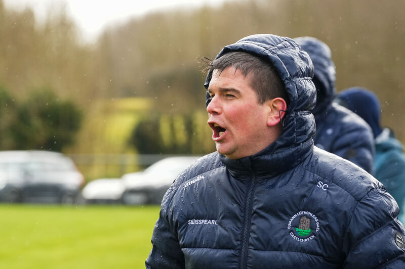 Castlehaven manager Seanie Cahalane on the line against Knocknagree. Picture: Noel Sweeney
