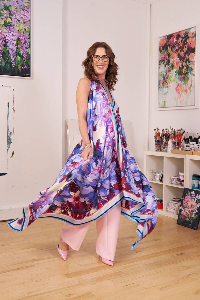 Caroline Duffy Dream Blue Scarf Dress, €495 