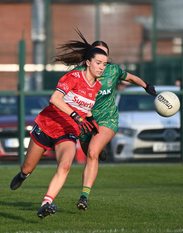 Full-forward Leah Hallahan in action for Cork against Meath. Picture: Larry Cummins