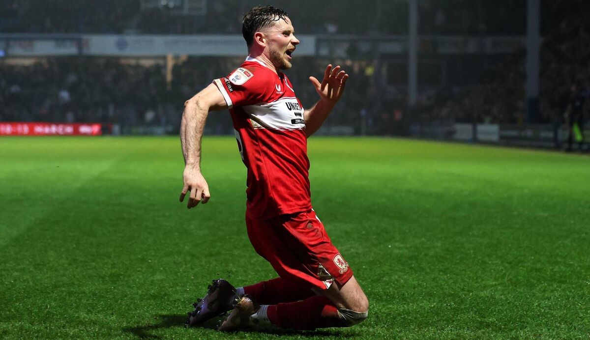 PROMOTION PUSH: Alan Browne celebrates scoring for Middlesbrough against Queens Park Rangers at Loftus Road. Pic: Alex Pantling/Getty Images 