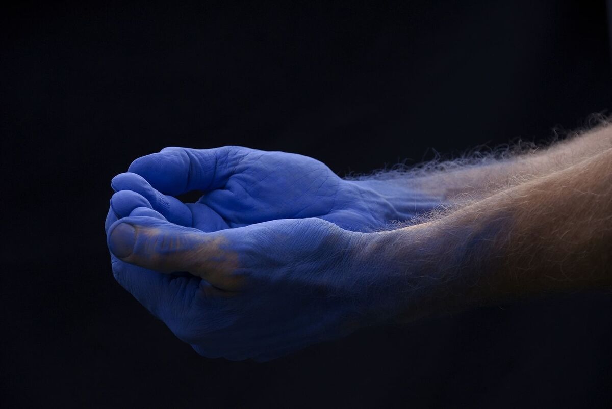  Blue Cupped edition 3 by Nigel Rolfe at Green on Red Gallery at Art Evolve.