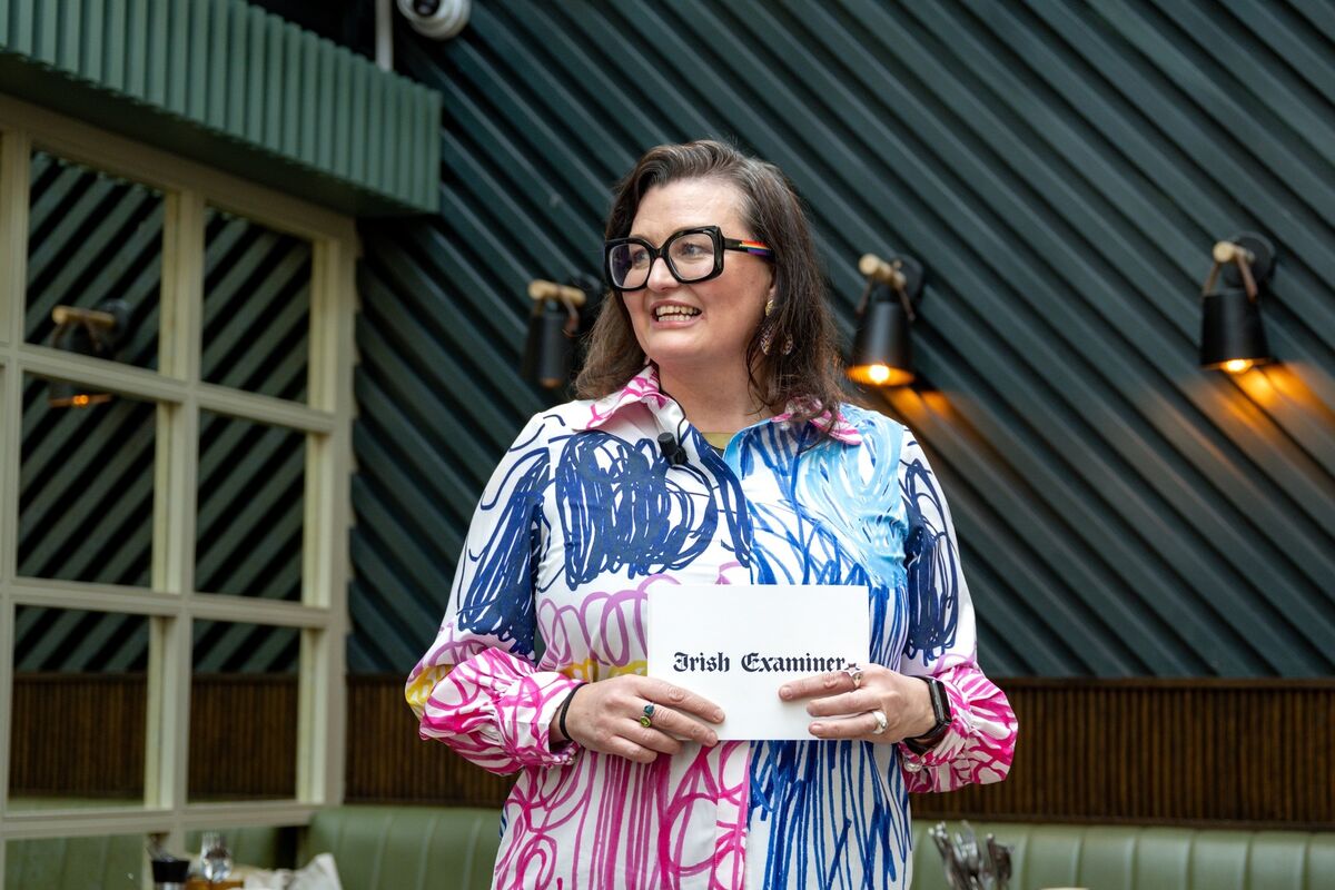 Irish Examiner columnist Esther McCarthy pictured speaking at the Irish Examiner Parenting coffee morning at Here’s Health in Douglas Court Shopping Centre. Picture Chani Anderson