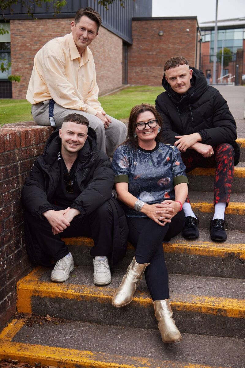 Esther McCarthy with the cast of The Young Offenders ahead of Season 5, Picture: Miki Barlok
