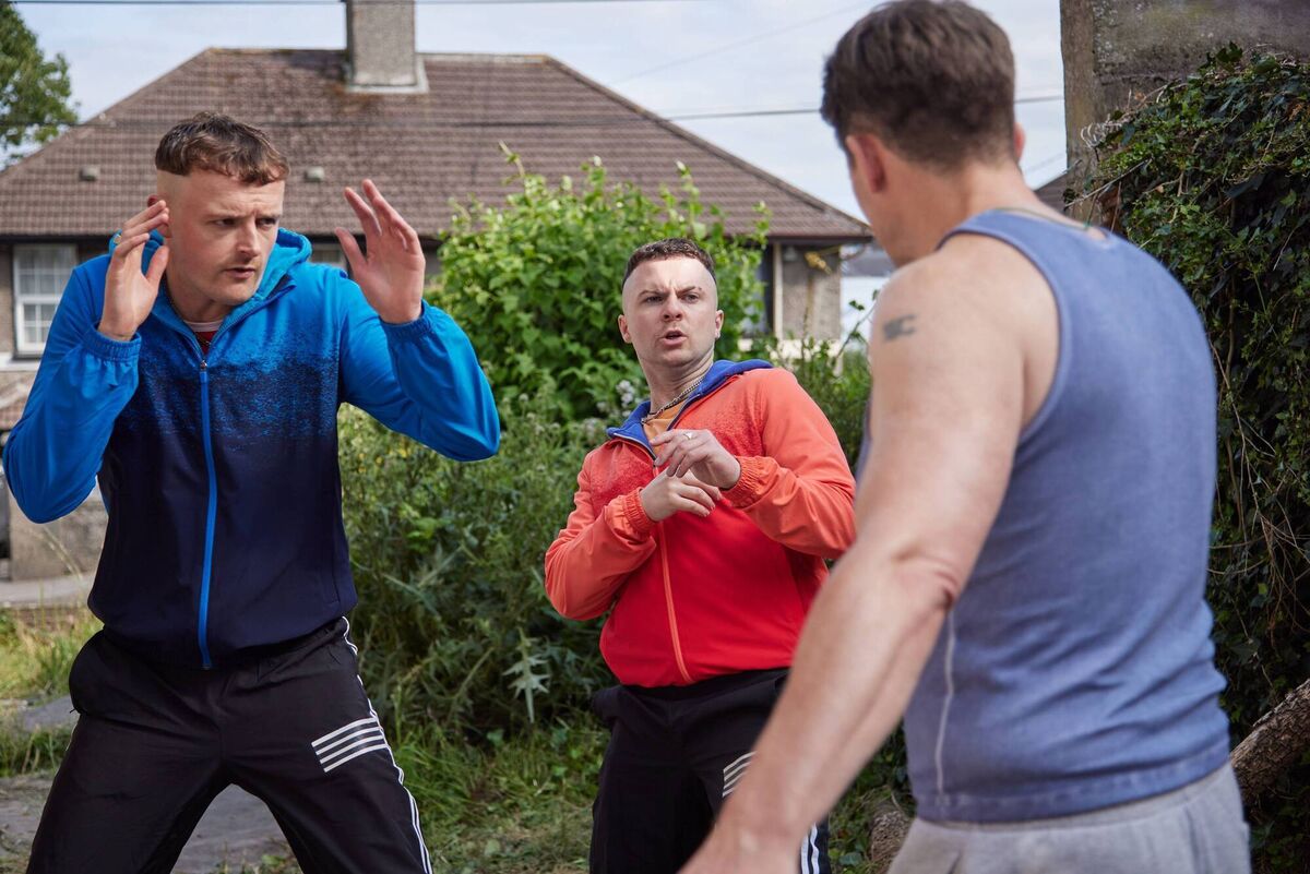 Jock O'Keeffe (Chris Walley), Conor MacSweeney (Alex Murphy), and Billy Murphy (Shane Casey) in 'The Young Offenders' Picture: BBC/Vico Films
