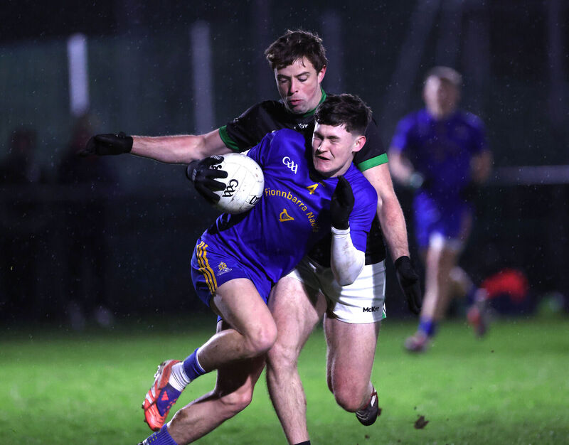  Ross Corkery of Nemo Rangers and Trevor Howe of St Finbarr's in action. Picture: Jim Coughlan