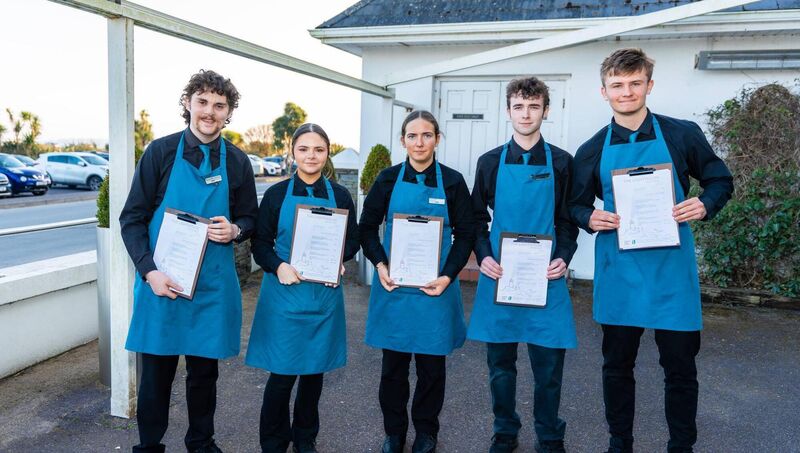 Staff of the newly-revamped Lighthouse Bar & Bistro, from left, Jack Lawton, Carrie Creamer, Áine McGuckian, Kevin Cotter, and Jude Buckley. 	 Picture: Noel Sweeney
                    