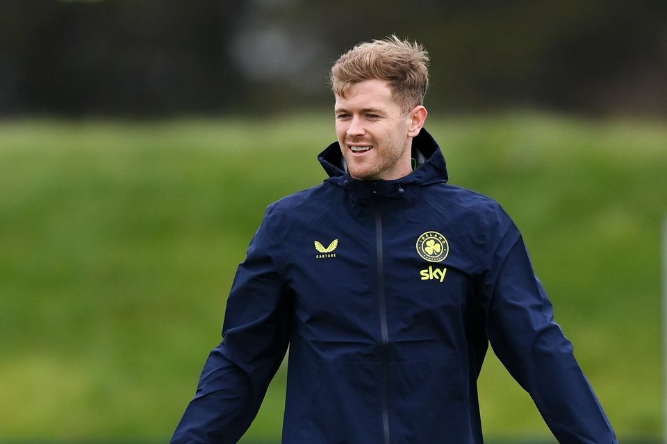Nathan Collins training at the FAI's National Campus ahead of the trip to Prague. Photo: Stephen McCarthy/Sportsfile