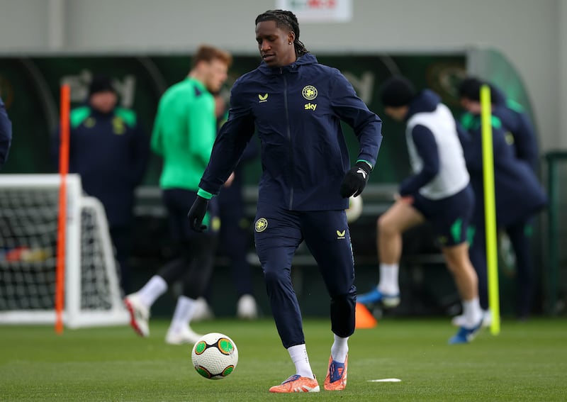 Bosun Lawal could be handed his first senior Ireland appearance by Heimir Hallgrímsson against North Macedonia. Photograph: Ryan Byrne/Inpho