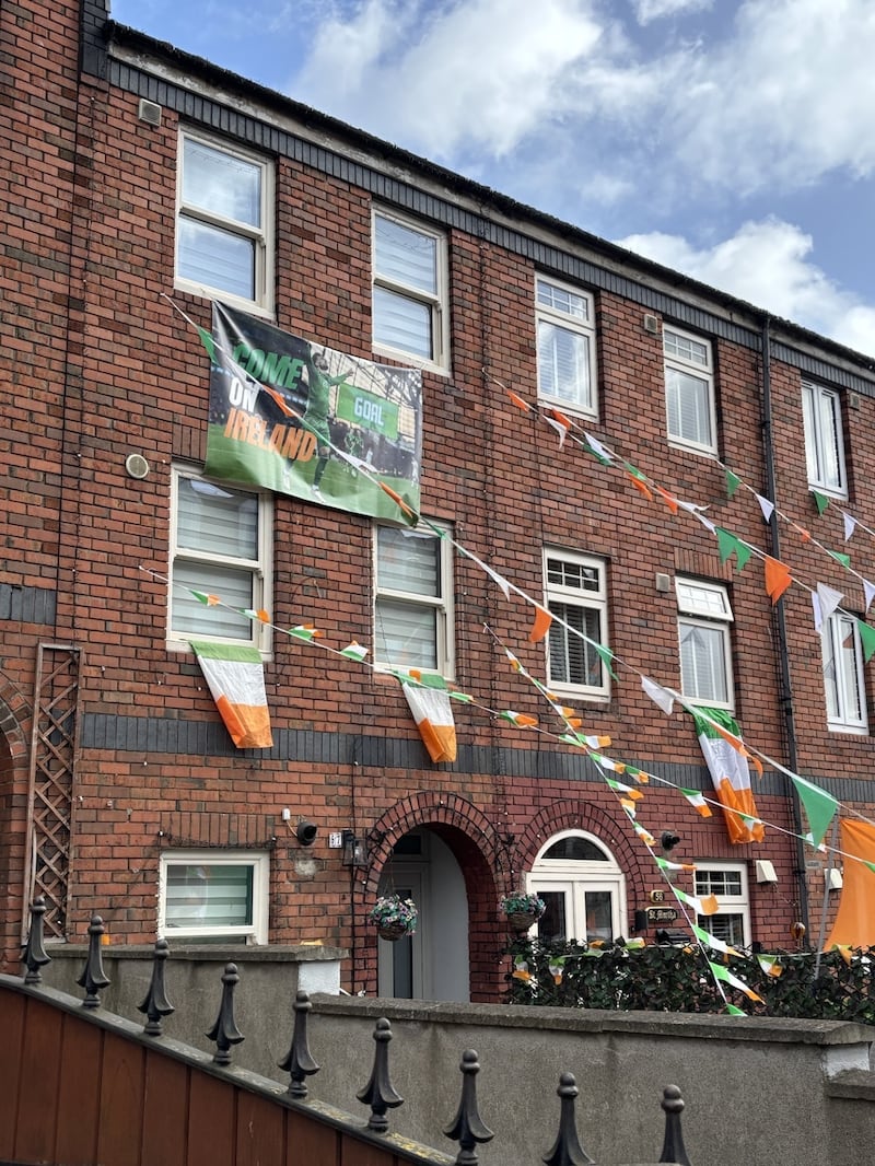 Dublin's north inner city showed its pride in local hero Troy Parrott despite Ireland crashing out of World Cup contention. Photograph: Katie Mellett