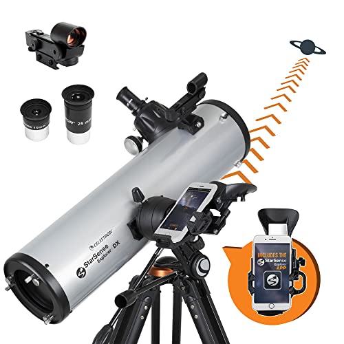 Celestron Starsense Explorer Dx 130az App-Enabled Telescope &ndash; 130mm Newtonian Reflector With Smartphone Dock &amp; Starsense App &ndash; Iphone &amp; Android Compatible &ndash; Easy-To-Use for Beginners