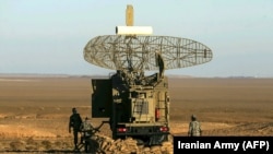 An Iranian radar system system is seen during the first day of an Iranian military air defense exercise in October 2020