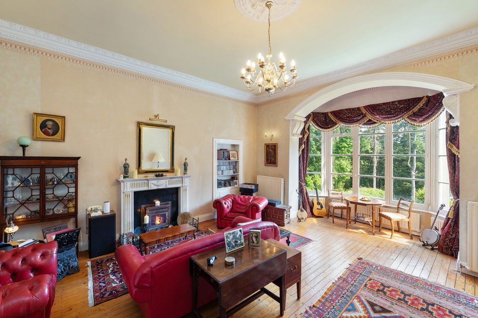 The main living room at 3 Glanmore Castle, Devil’s Glen, Ashford, Co Wicklow