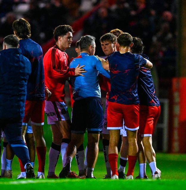 Leigh Kavanagh involved in a shoving match