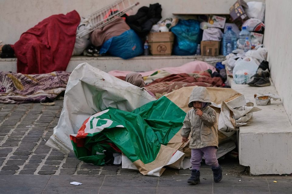 Displaced people are fleeing Israeli air strikes in Dahiyeh, Beirut (AP)