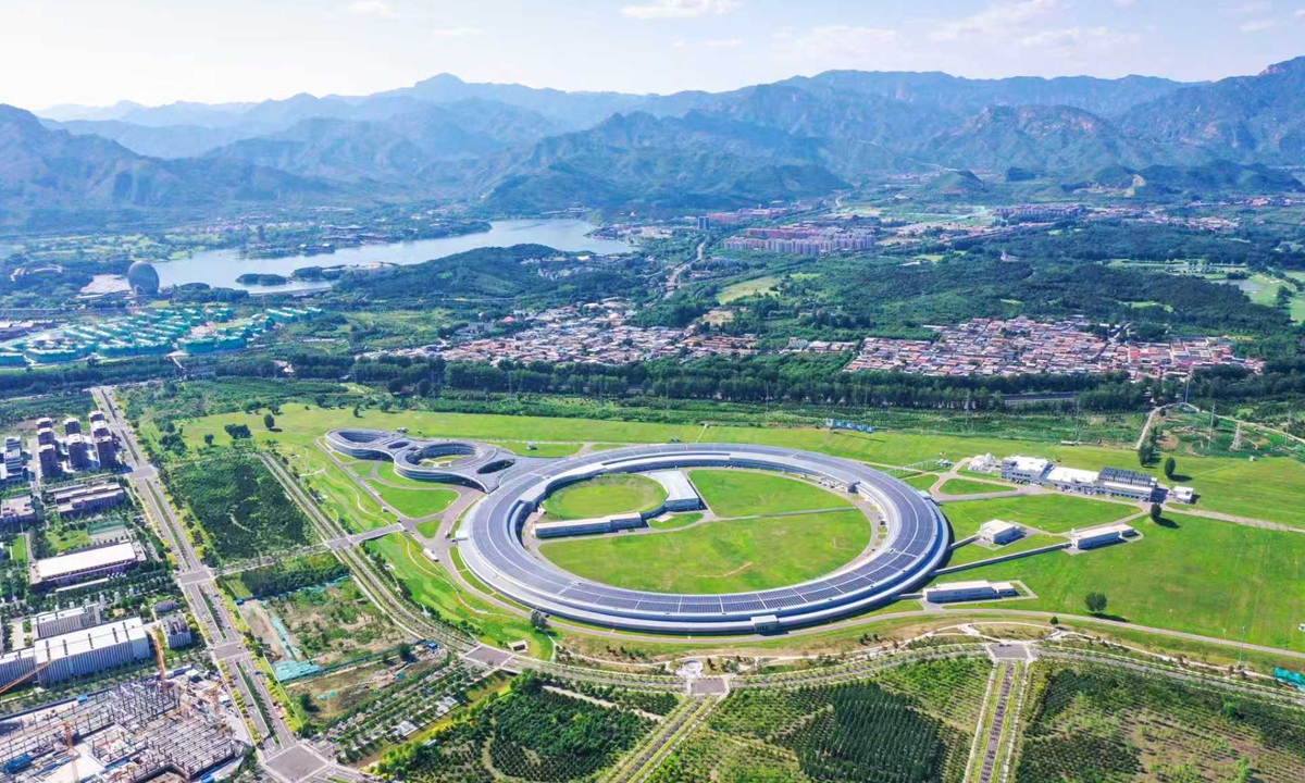 Aerial view of the building of High Energy Photon Source. Photo: Courtesy of the Institute of High Energy Physics, Chinese Academy of Sciences