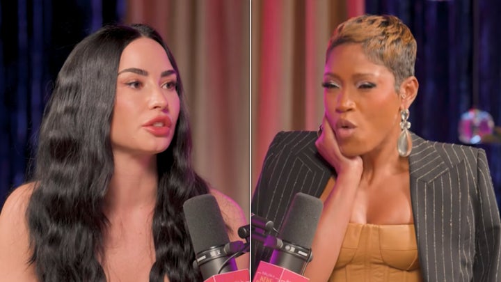 Demi Lovato and Keke Palmer during their wide-ranging interview on Mar. 3, 2026 on Palmer's “Baby, This is Keke Palmer" podcast.