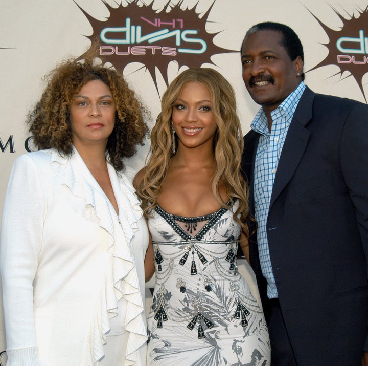 Matthew Knowles (right) with daughter Beyoncé and former wife Tina Knowles in 2003.