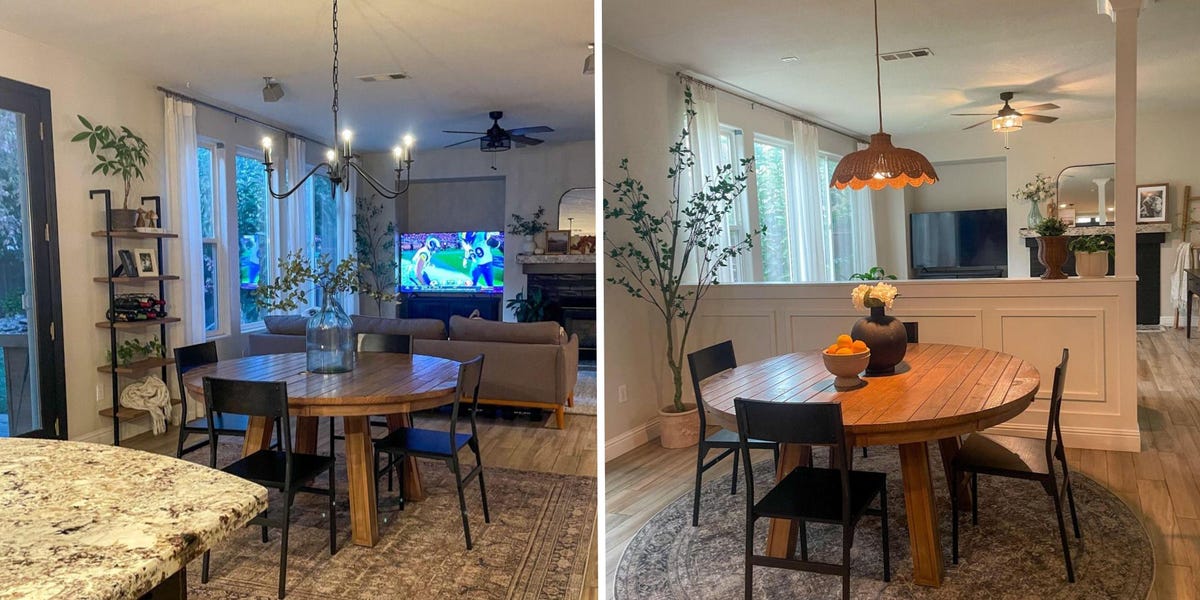 Woman Transformed Open-Concept Space With Pony Wall for $2,500