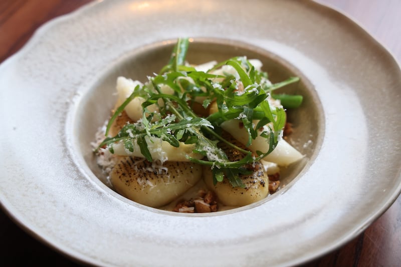Gnocchi golden beets (asparagus on the day of our critic's visit), green beans and hazelnut at Richmond. Photograph: Bryan O'Brien